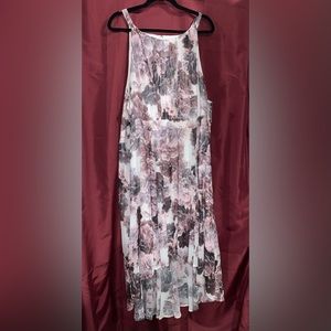 Torrid Dusty Rose Floral Dress, Hi-Lo cut.